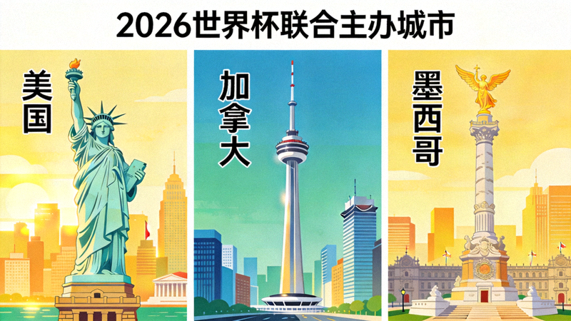 2026世界杯联合主办城市景观 - 美国、加拿大、墨西哥标志性建筑