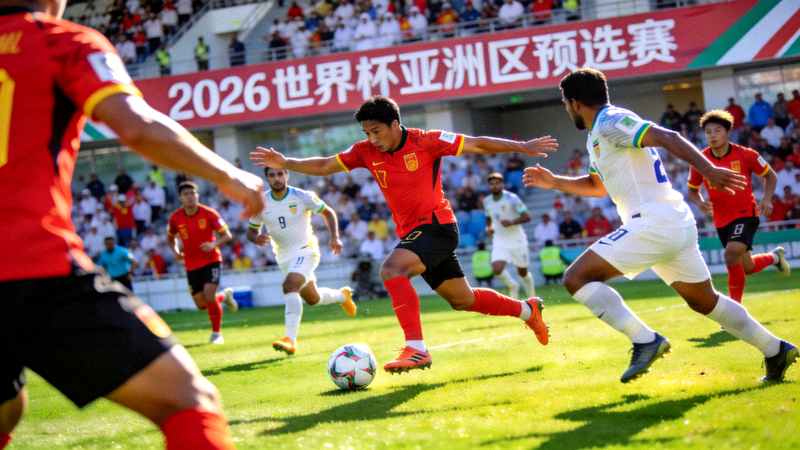 2026世界杯亚洲区预选赛激烈角逐场景 - 球员争抢足球